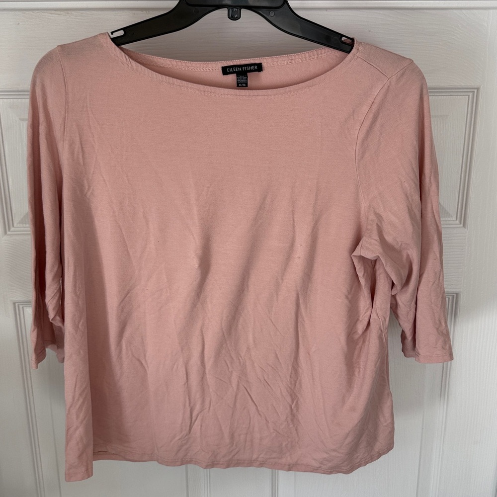 Eileen Fisher Women's Blush Short Sleeve Top XL